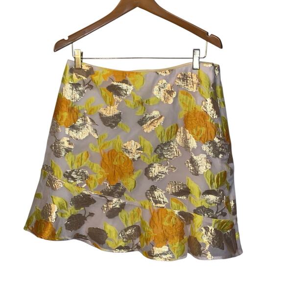 Anthropologie Maeve Faye Flounced Jacquard floral embroidered mini skirt size 10 - Picture 5 of 8
